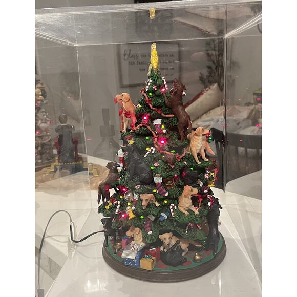 Danbury Mint RARE Labrador Retriever Christmas Tree Dogs Puppies W/Case & Cert. - Picture 5 of 12